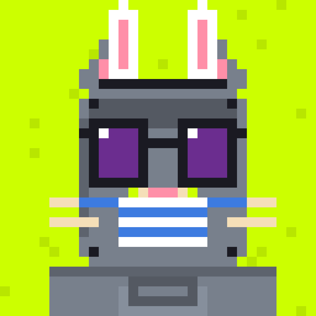 Robinhood Cat #2519 — the rarest meow: Robot, Glasses Purple, Medical Mask, Rabbit