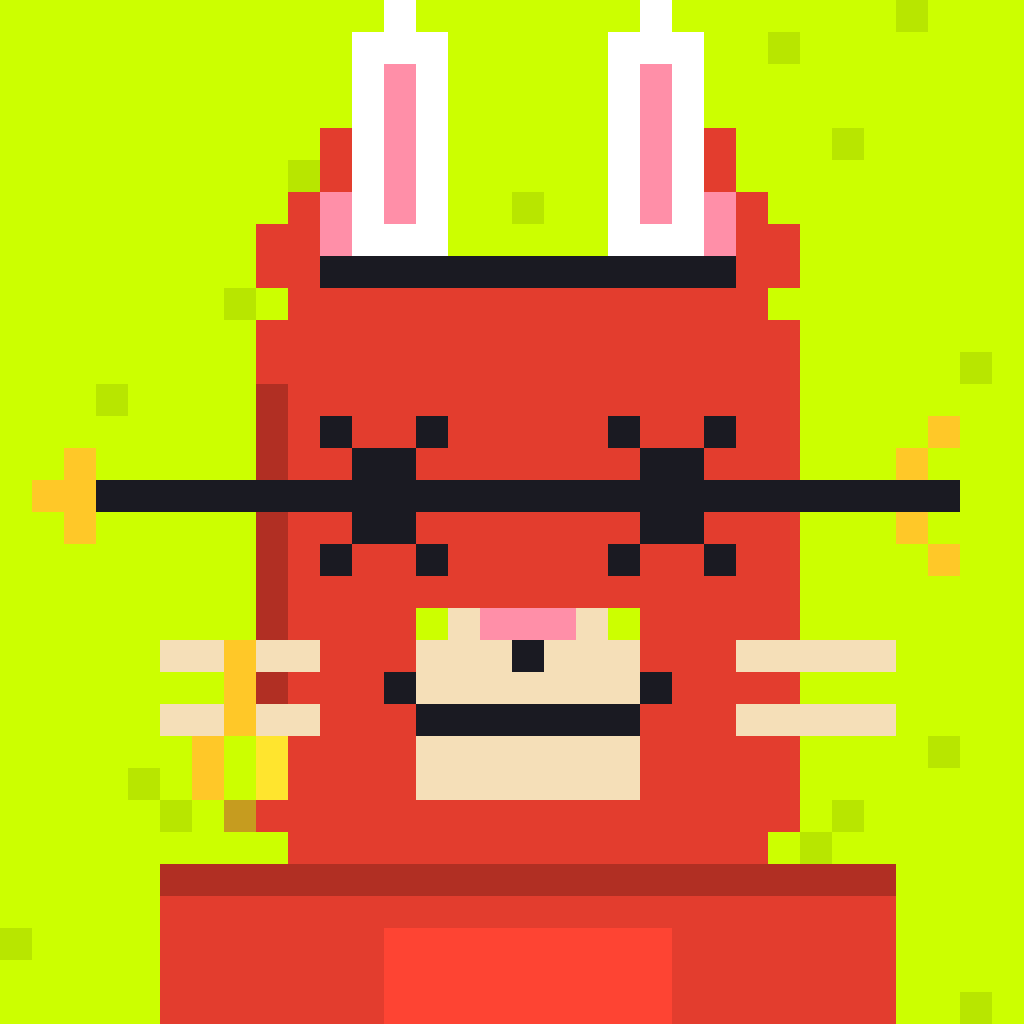 Robinhood Cat #4744 — Red fur, Arrow eyes, Rabbit headband
